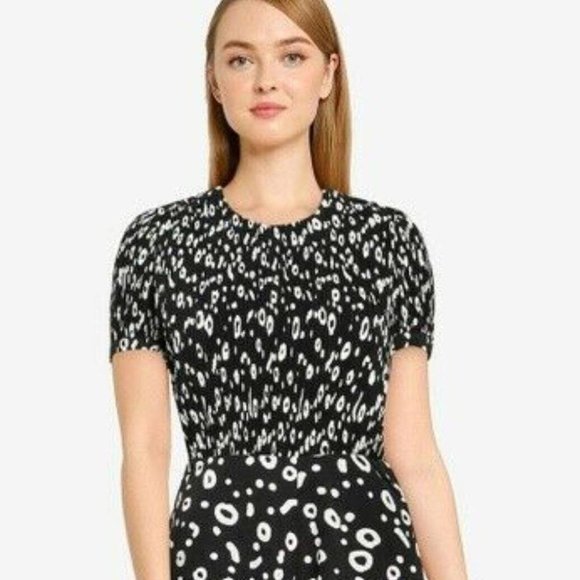 French Connection Doe Crepe Playsuit Dress Smocked Romper S US 6 - Picture 4 of 9